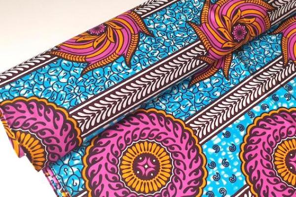 PINK ROLLER COASTER Waxprint Stoff